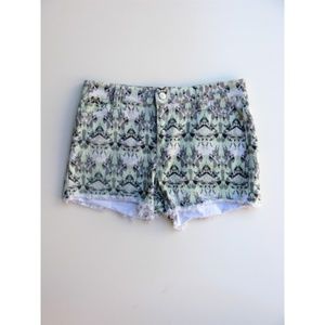 4/$25 Whitney Eve Printed Cut-Off Denim Shorts